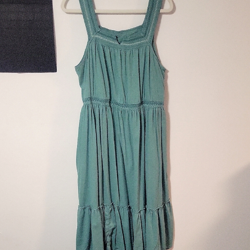 Old Navy Green Tiered Ruffled Sundress